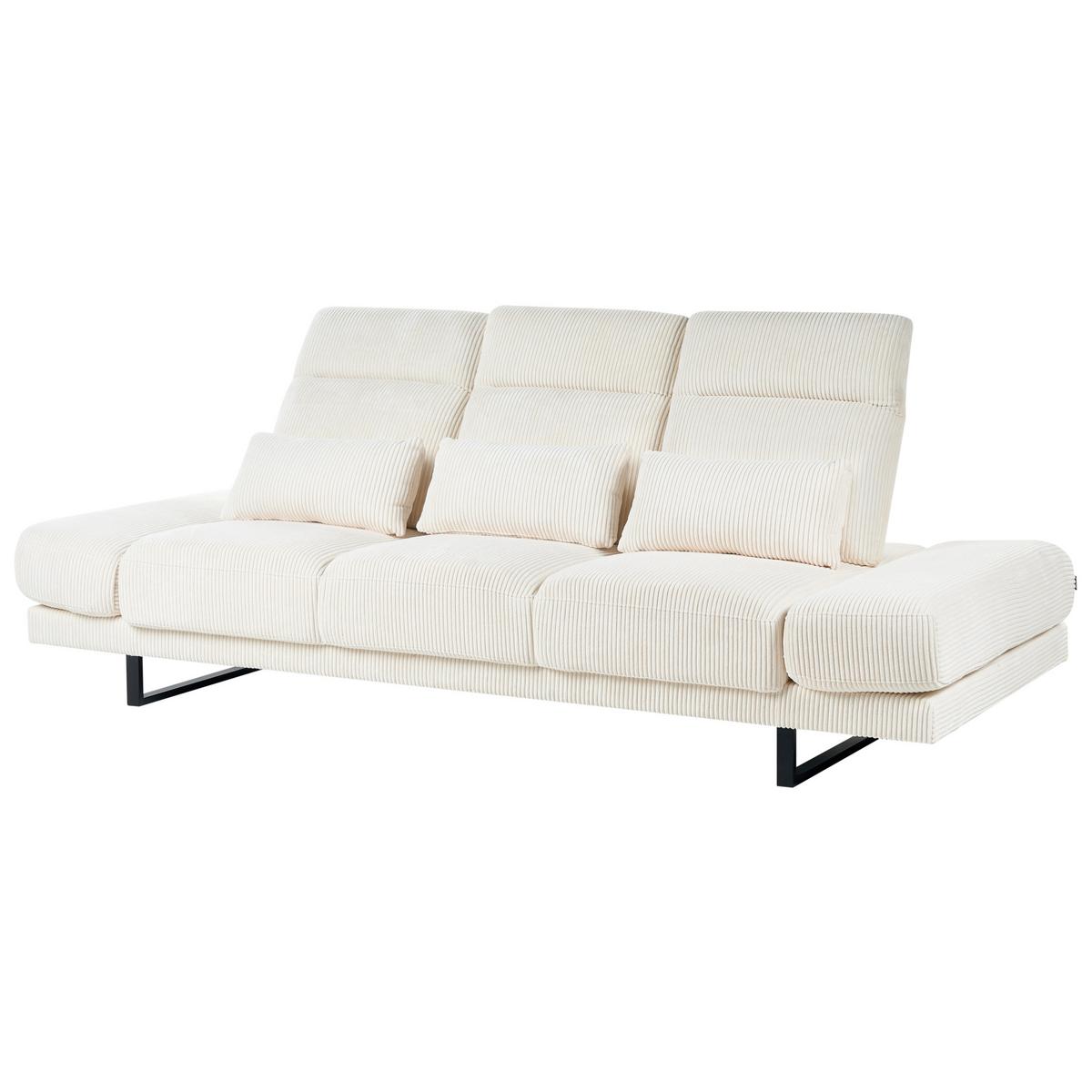 3-SITZER-SOFA Cord Hellbeige Ikast - Beige, Textil (255/87/105cm) - Beliani