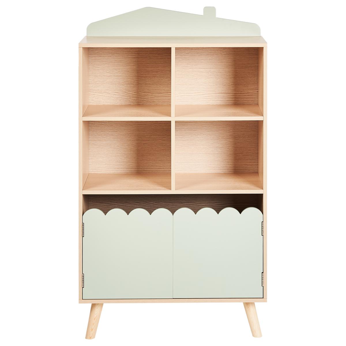 REGAL mit 2 Ebenen 105 cm Hellgrün Lackey - Braun/Grün, Holzwerkstoff (60/105/30cm) - Beliani