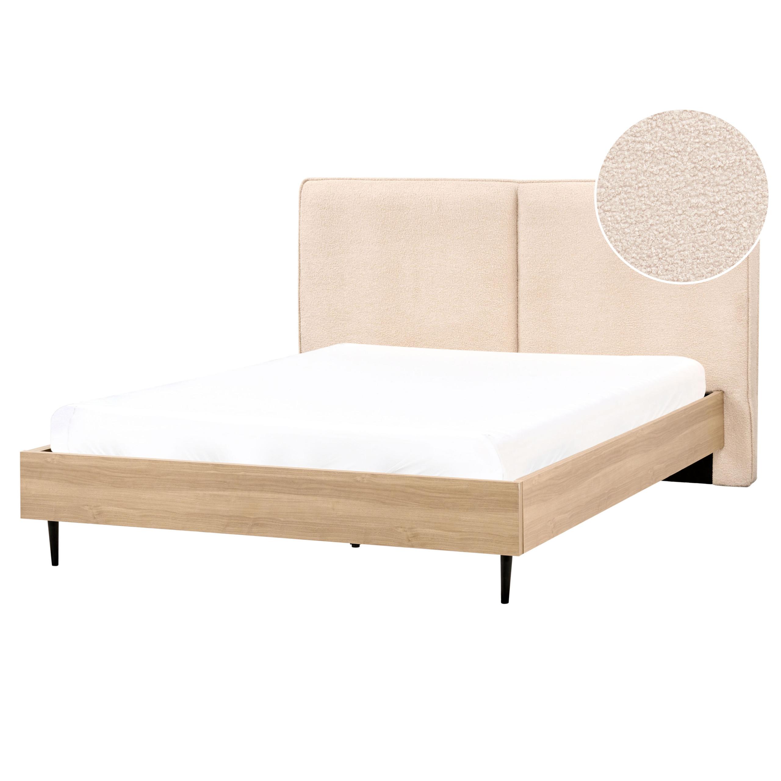 BETT mit Lattenrost 160x200 cm Beige Izernore - Beige, Textil (160/200cm) - Beliani