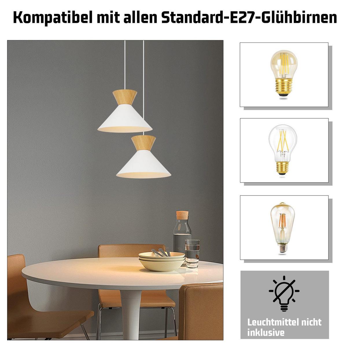 PENDELLEUCHTE Marston 8/8/141.5 cm - Weiß, Metall (8/8/141.5cm) - Nettlife