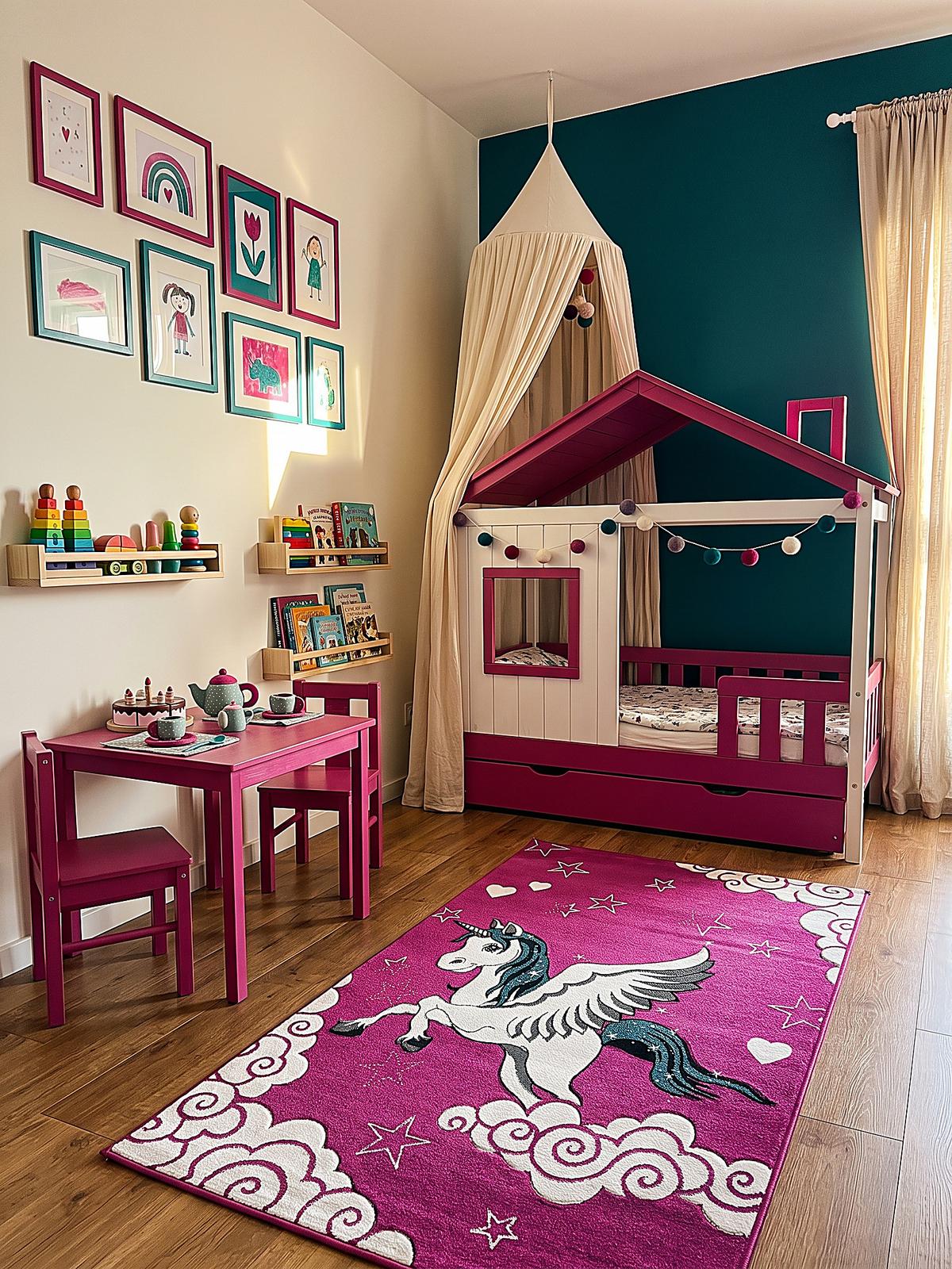 KINDERTEPPICH Kurzflor Sterne CASOLA Polypropylen Fuchsia 80 x 150 cm - Rosa, Textil (80/150cm) - KADIMA DESIGN