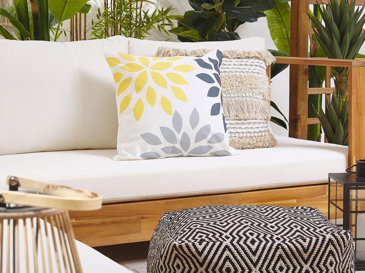 GARTENKISSEN 2er-Set Blättermotiv bunt 45/45 cm Riale - Multicolor, Textil (45/45cm) - Beliani