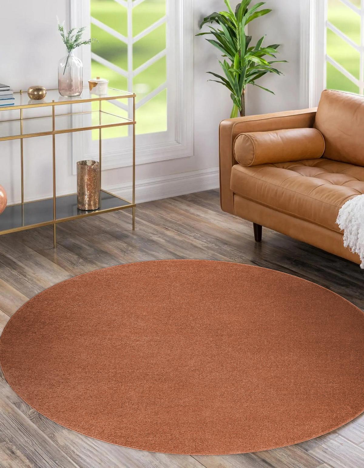TEPPICH Softy 120 cm - Terracotta, Textil (120/120cm) - rugsX