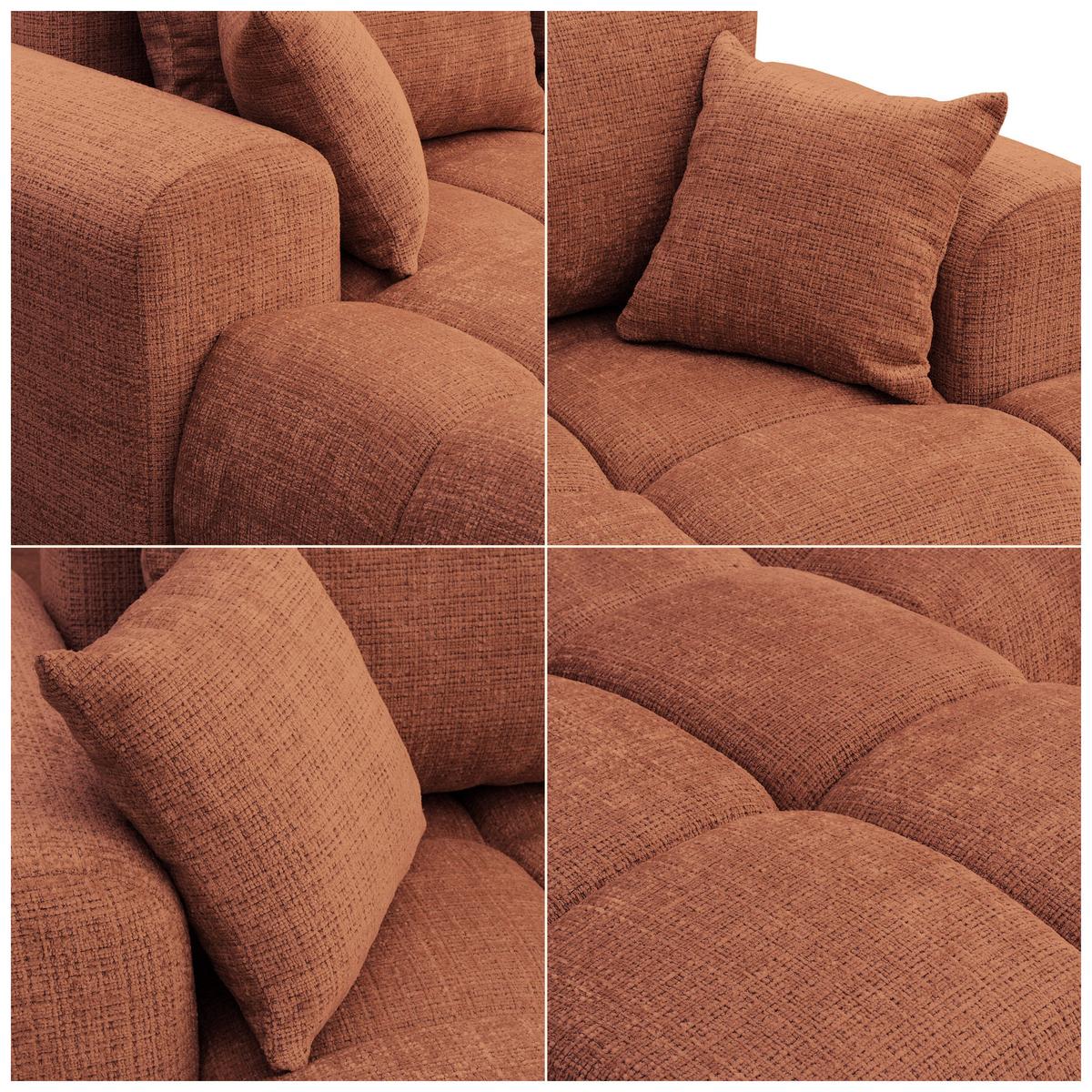 ECKSOFA MILANO Links mit Schlaffunktion und Bettkasten Orange - Orange, Kunststoff/Textil (265/145cm) - Idohome