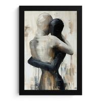 POSTER MIT RAHMEN Abstrakt - Liebe - Schwarz und weiß - Modern Poster 20x30 cm - Schwarz, Papier (20/30cm) - MuchoWow
