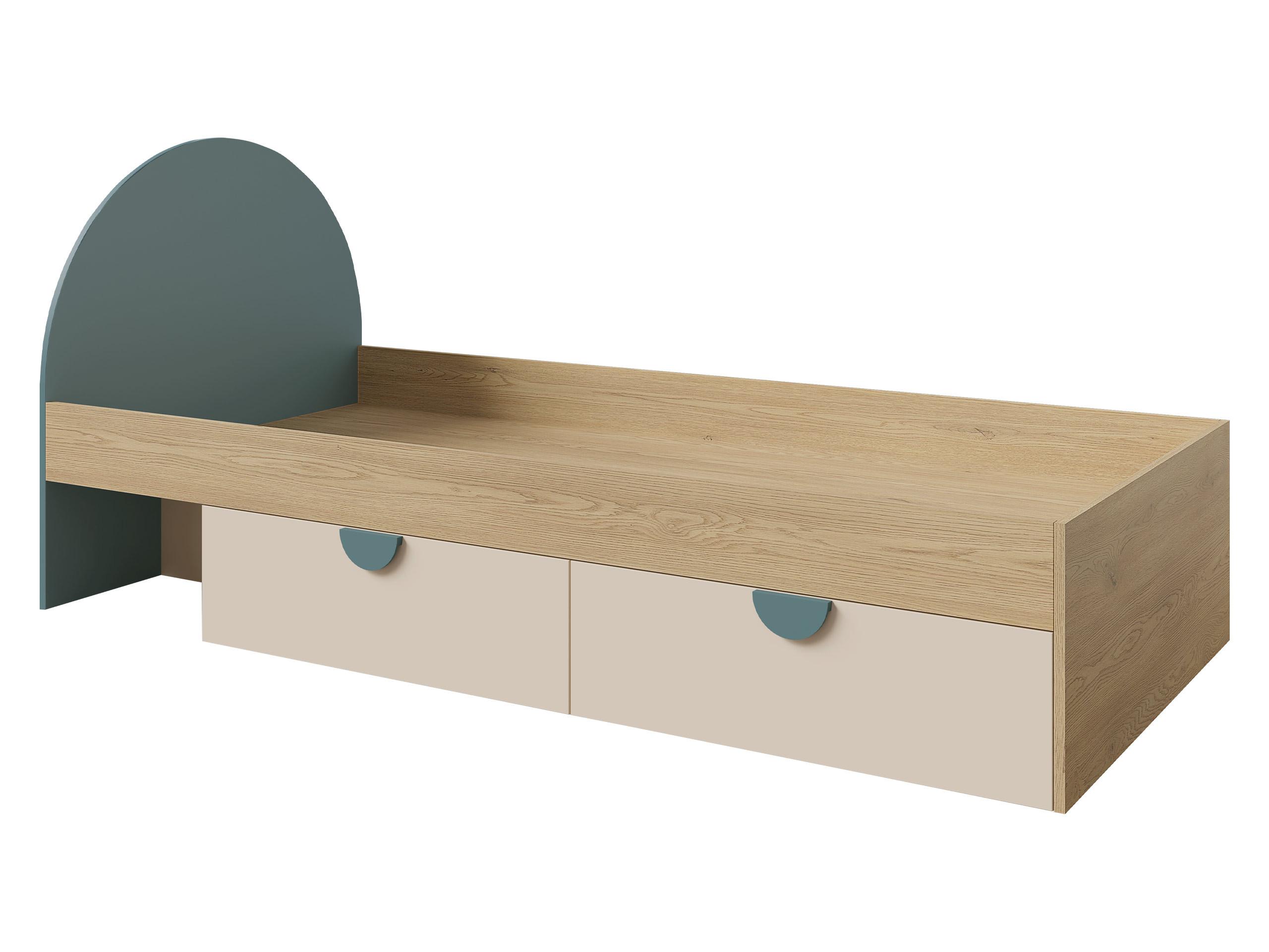 JUGENDBETT Lexi 13 L / P - Blau/Eichefarben, Holzwerkstoff/Kunststoff (90/200cm) - MIRJAN24