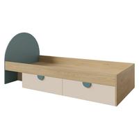 JUGENDBETT Lexi 13 L / P - Blau/Eichefarben, Holzwerkstoff/Kunststoff (90/200cm) - MIRJAN24