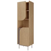 BÜCHERREGAL Camel mit 2 Türen und geriffeltem Detail, 60 cm, Frühlingseiche + Toffee - Eichefarben, Holzwerkstoff/Metall (57/195/42cm) - Beautysofa