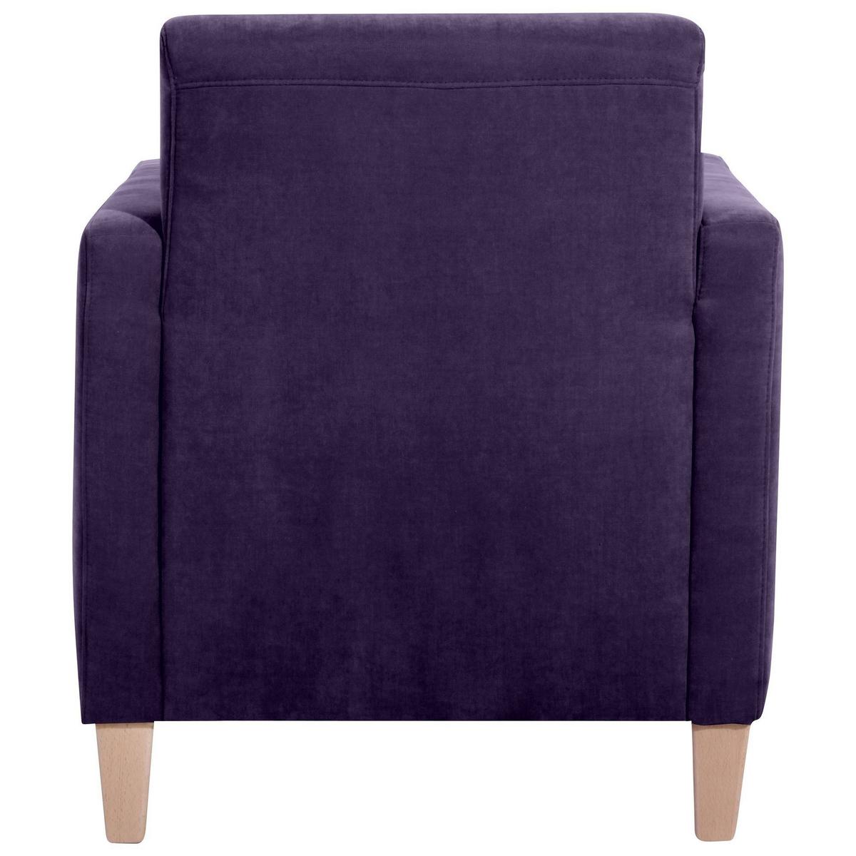SESSEL Karol Bezug Veloursstoff Buche natur / violett - Lila, Kunststoff (71/81/70cm) - 58aufmkessel