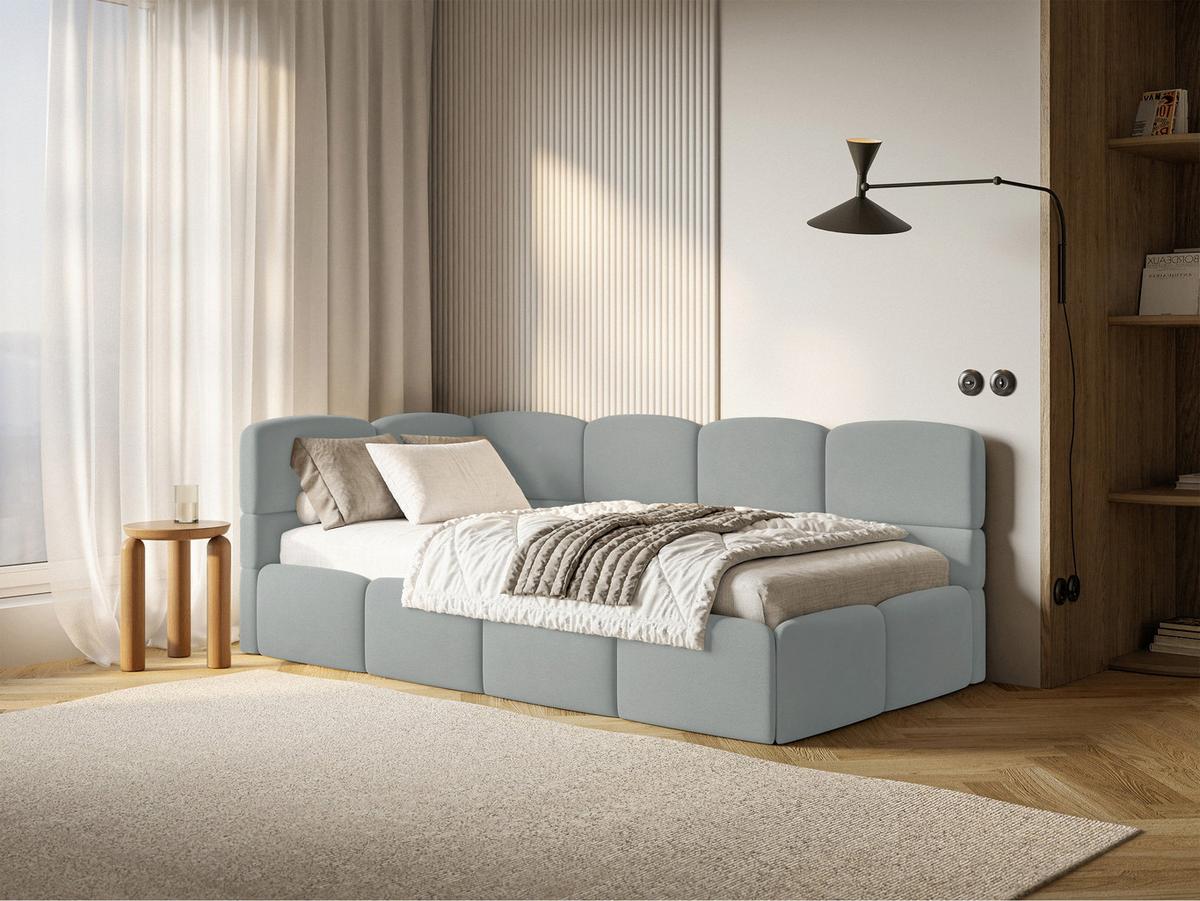 JUGENDBETT Cloudy Grau 120 x 200 cm - Schwarz/Grau, Kunststoff/Textil (120/200cm) - Selsey