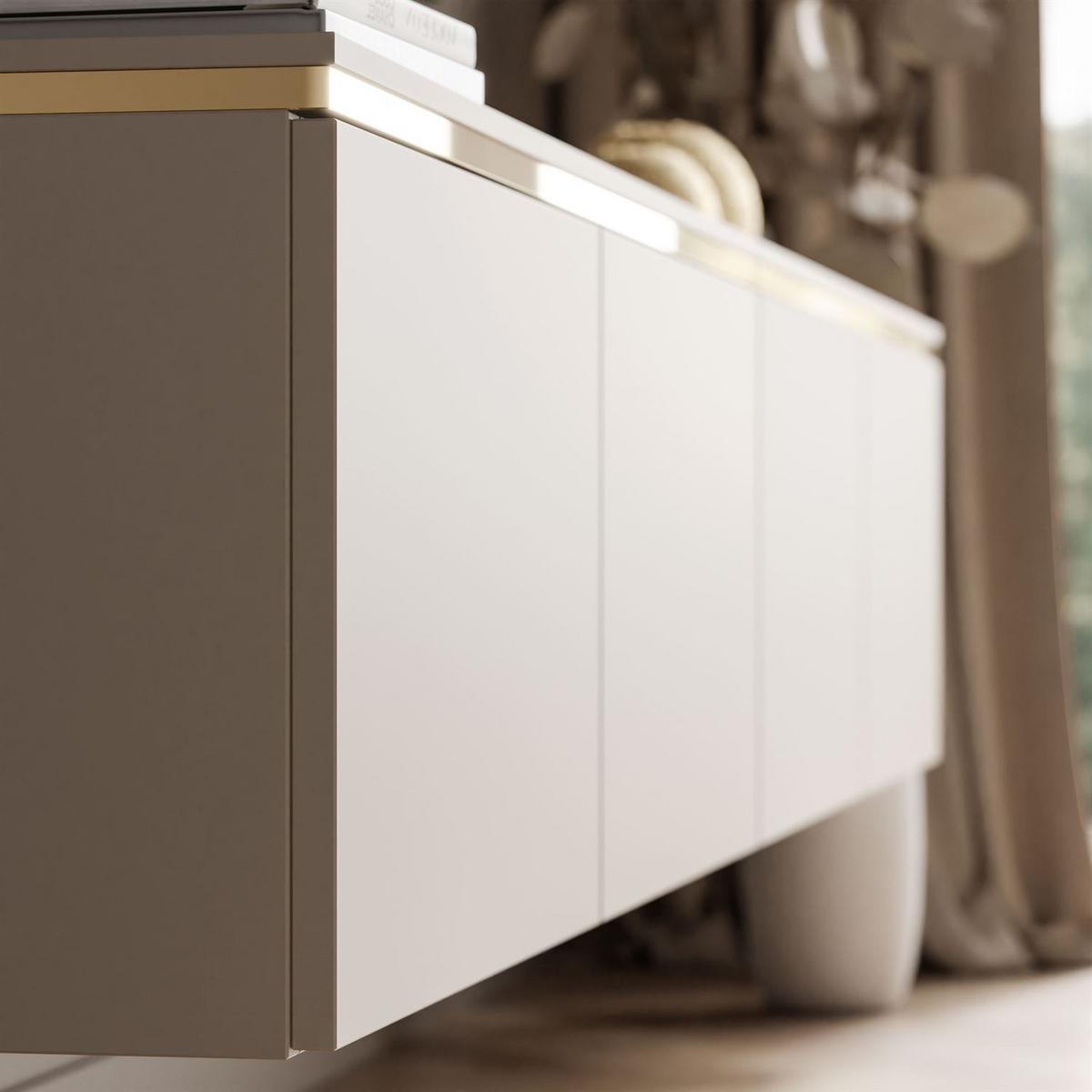 HÄNGESCHRANK TV-Möbel CELINE KASCHMIR 200 cm mit LED-Beleuchtung - Kaschmir, Holzwerkstoff (200/35/40cm) - Lookway