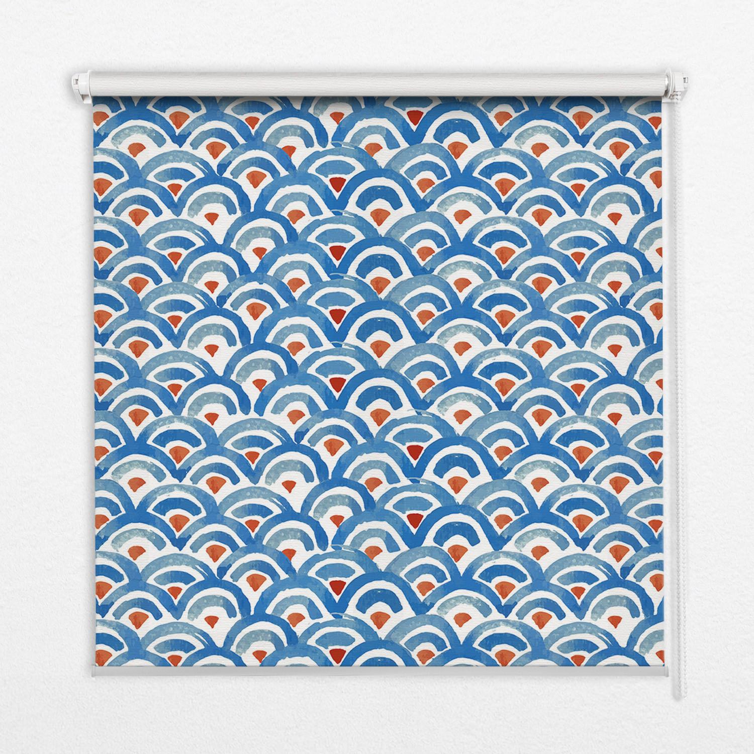 INNENROLLO - Fensterrollo - Rollo - 70x140 cm - Bunte Schuppen - Blau, Kunststoff (70/140/0.5cm) - TULUP