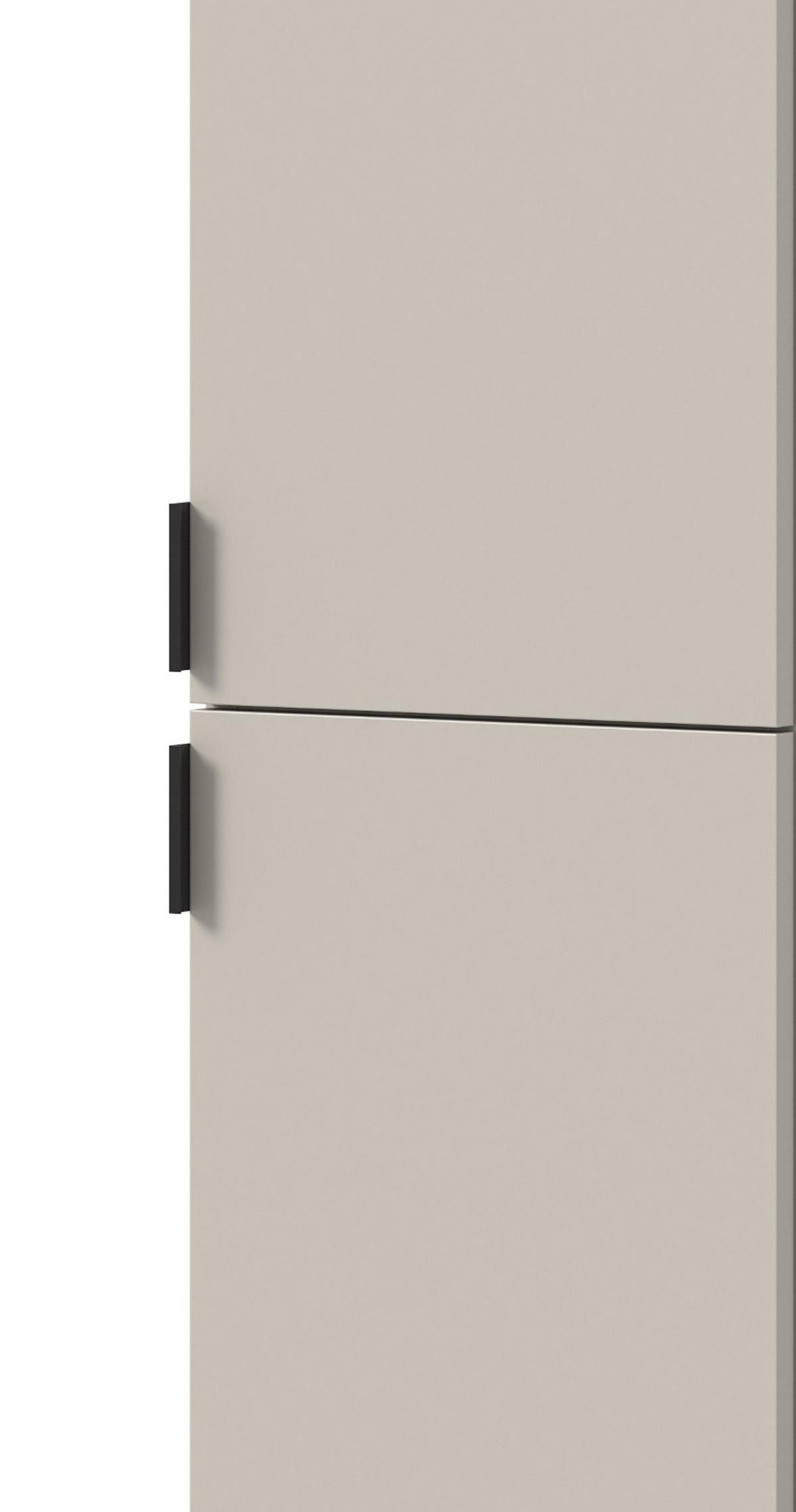 STAURAUMSCHRANK in Kaschmir 30 x 193 cm, Flurschrank mit 6 Fächern - Kaschmir/Schwarz, Holzwerkstoff/Metall (30/193/34cm) - Inn.Furn