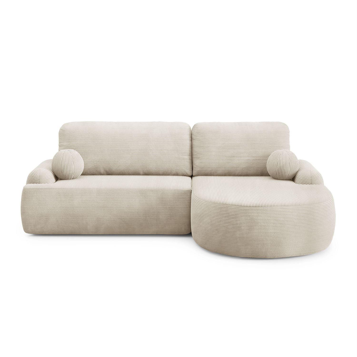 ECKSOFA CLEO II mit Schlaffunktion Version Rechte Poso 105 - Creme, Kunststoff (264/172cm) - Lookway