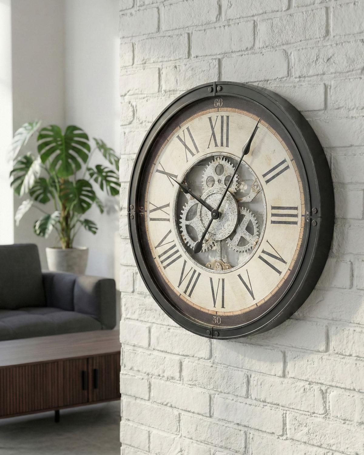 WANDUHR 50 cm Schwarz Bornos - Schwarz, Kunststoff (50/50/6cm) - Beliani