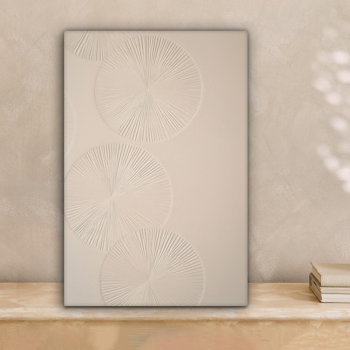 LEINWANDBILD Japandi - Beige - Modern Deko Wohnzimmer 20x30 cm - Ecru, Textil (20/30cm) - MuchoWow