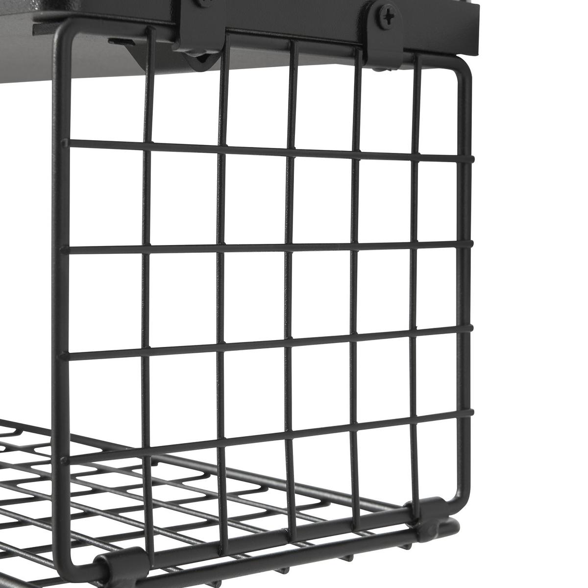 BADEZIMMERREGAL-SET 2 TLG. Vik - Schwarz, Holzwerkstoff/Metall (40/18/15cm) - [en.casa]