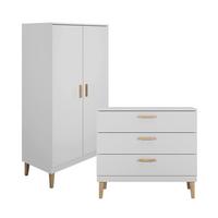 BABYZIMMER 2-teilig Kubi Weiß - Weiß, Holzwerkstoff (100/47/90cm) - Petits-meubles
