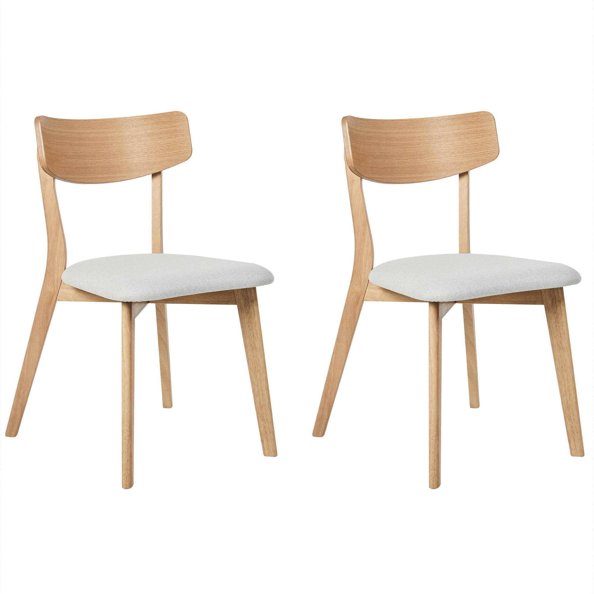 ESSZIMMERSTUHL 2er Set Holz Hellbraun/Grau Hope - Braun/Grau, Holz (51/77/49cm) - Beliani