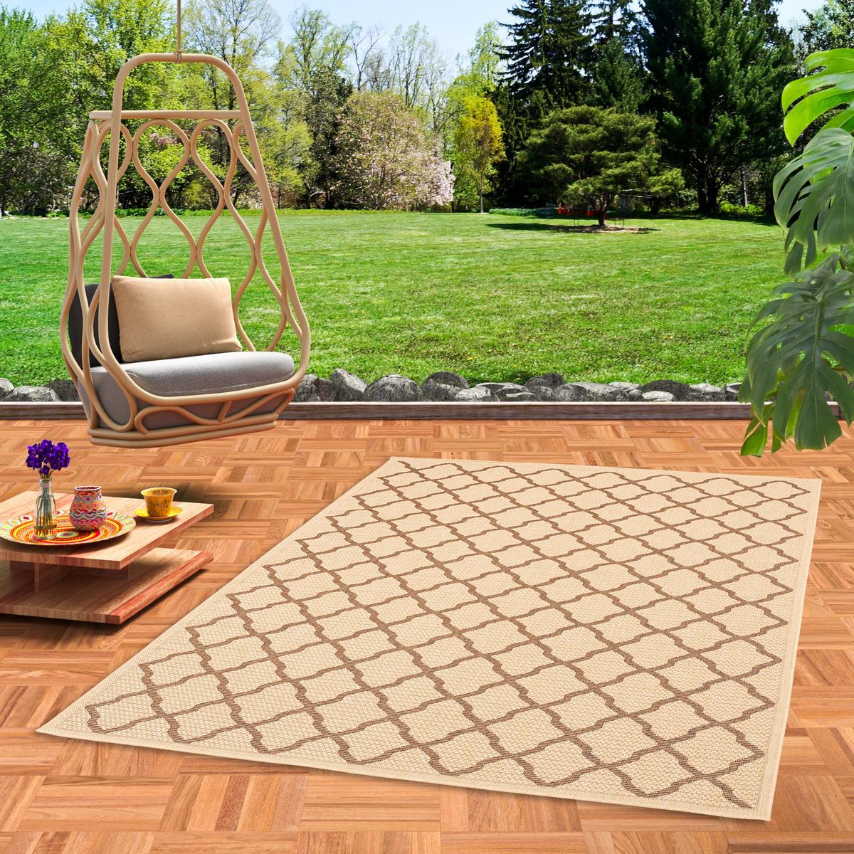IN & OUTDOOR TEPPICH FLACHGEWEBE VALENCIA MODERN - Beige, Textil (120/170cm) - Pergamon