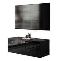 HÄNGESCHRANK TV-Möbel COLGANTE 100 cm mit LED Beleuchtung - Schwarz Hochglanz, Holzwerkstoff (100/36/40cm) - Lookway