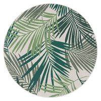 OUTDOORTEPPICH, mit Palmblatt-Muster, Grün, Ø 120 cm - Grün, Textil (120/120cm) - KADIMA DESIGN