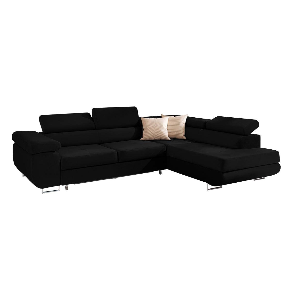 ECKSOFA Wilson 4 Sitzplätze Schwarz - Schwarz, Textil (271/201cm) - Petits-meubles