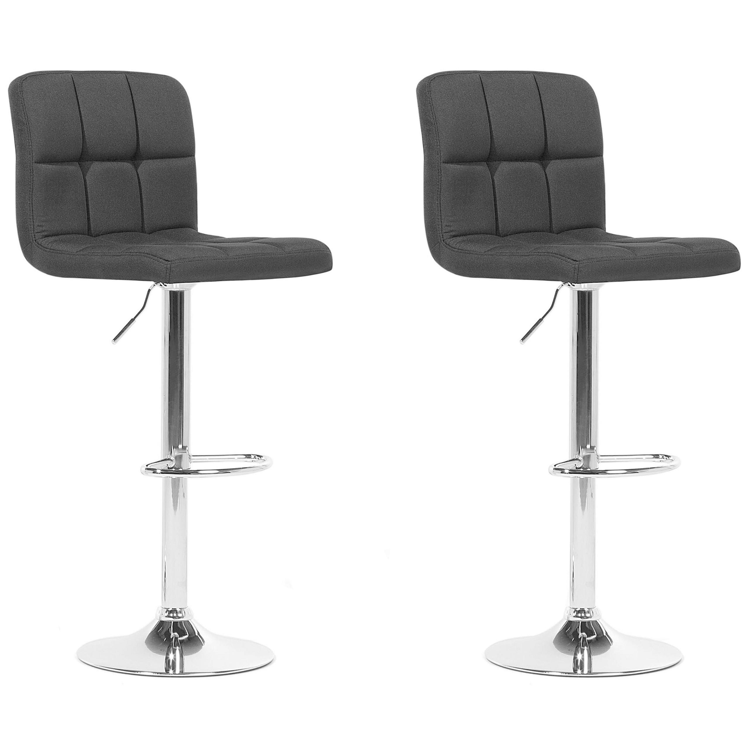 BARHOCKER 2er-Set Polsterbezug Schwarz Marion - Schwarz, Textil/Metall (45/114/39cm) - Beliani
