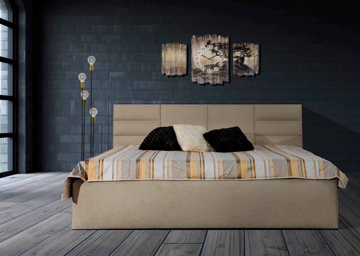 POLSTERBETT Madera Beige 100 x 200 x 40 cm Stauraum unter der Liegefläche Mit hochwertiger Matratze H2 (bis 100 kg) und Lattenrost - Beige, Textil (100/200cm) - Halmon Schlafkomfort Betten 