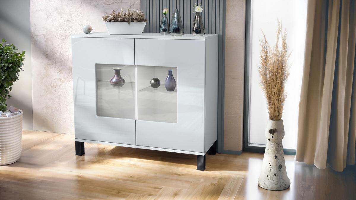 KOMMODE Grömitz Weiß Hochglanz - Weiß Hochglanz, Holzwerkstoff (92.5/84.5/35cm) - Vladon