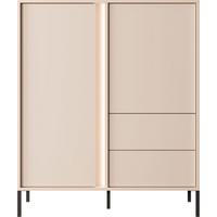 HIGHBOARD Donna in Beige 103/123/40 cm - Beige/Schwarz, Holzwerkstoff/Metall (103.3/123.4/39.5cm) - WFL GROUP