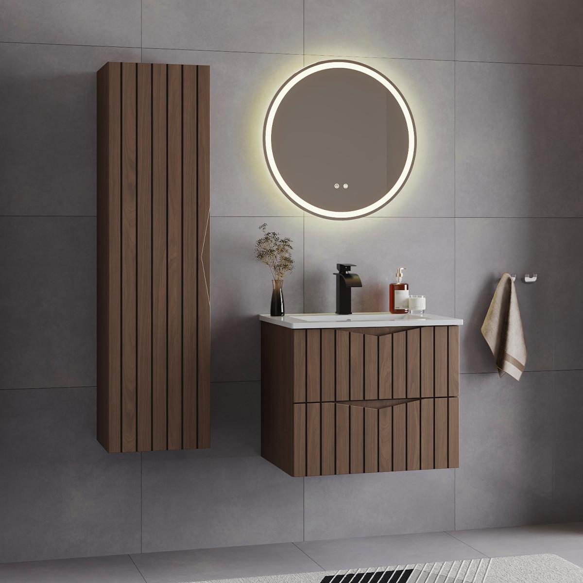 WASCHTISCHUNTERSCHRANK 60cm Siena Holz und Schwarz - Schwarz, Holzwerkstoff (60/50/45.8cm) - Petits-meubles