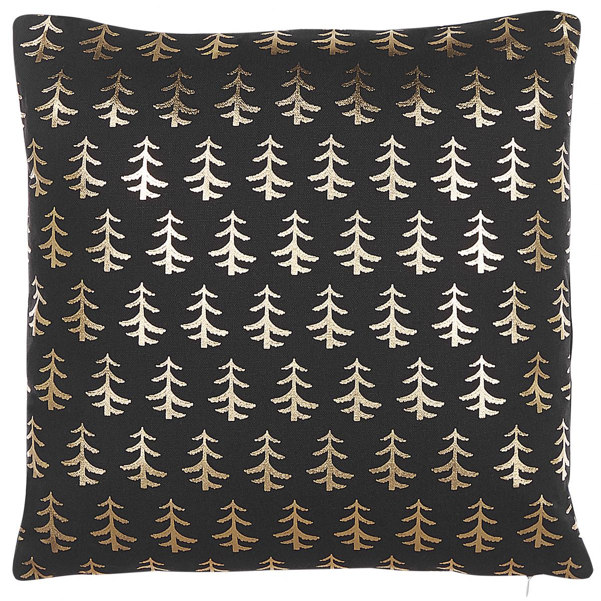 DEKOKISSEN 2er-Set Schwarz 45/45 cm Leroy - Schwarz, Naturmaterialien/Textil (45/45cm) - Beliani