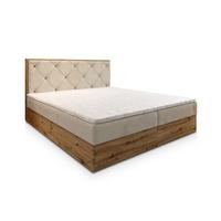 BOXBETT FOSCO 140x200 cm mit Matratze und Topper - Beige - Beige, Holz (140/200cm) - MASSENO
