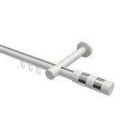 GARDINENSTANGE INNENLAUF Prestige Mavell 140 cm, 1-läufig, 20 mm Ø Weiß - Chromfarben/Weiß, Metall (140cm) - INTERDECO