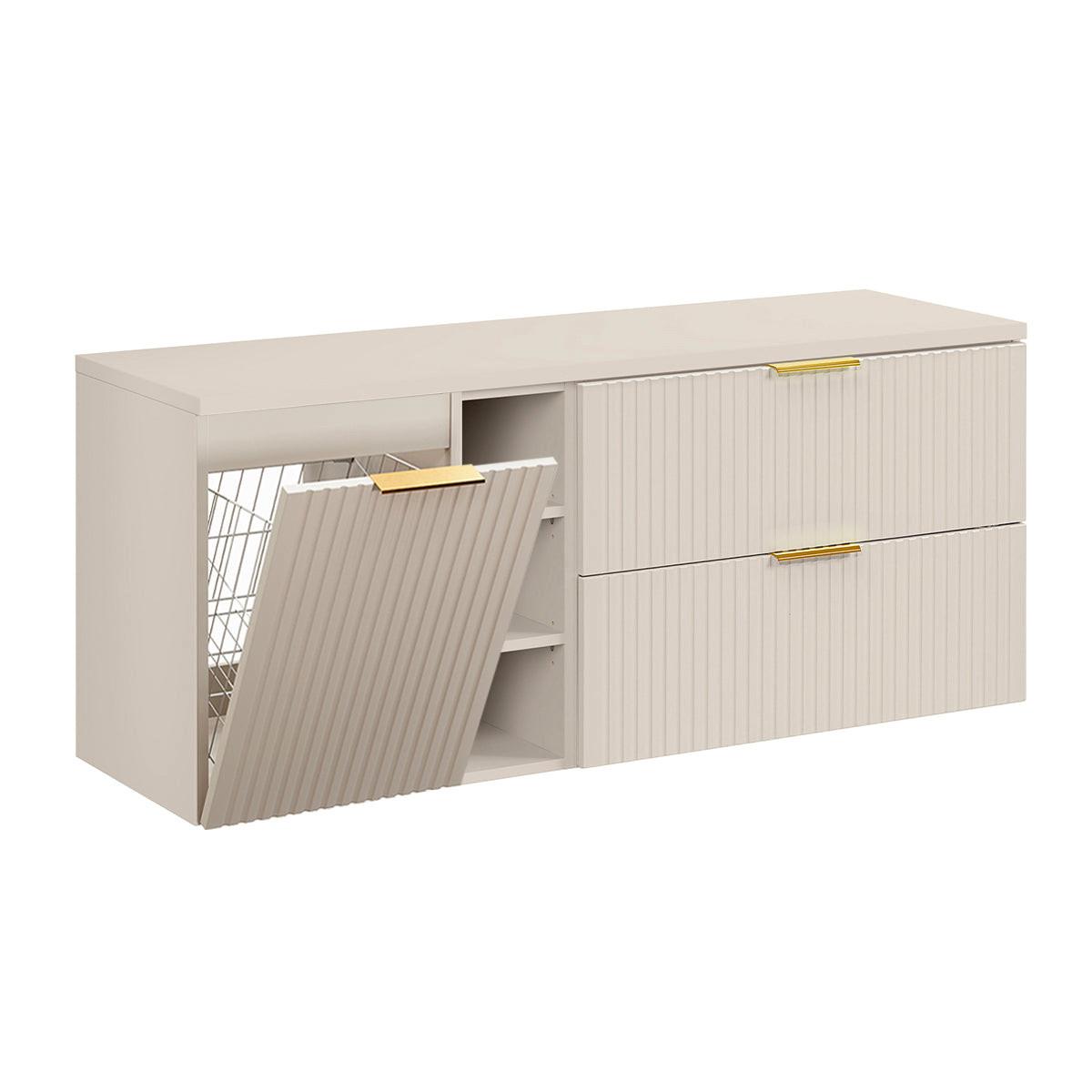 BADMÖBEL 140.8cm Adriel 2er-Set Kaschmir - Beige, Holzwerkstoff (140.8/59/46cm) - Petits-meubles