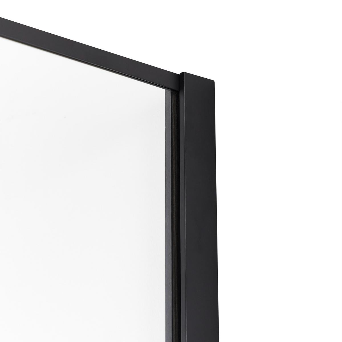DUSCHWAND 80/190 cm Schwarz Waspam - Transparent/Schwarz, Glas (80/190cm) - Beliani