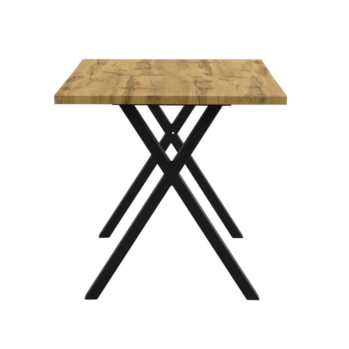 ESSTISCH 140 x 80 cm in Eiche-Optik & Schwarz - Grau, Holzwerkstoff (80/140/76cm) - Urban Meuble