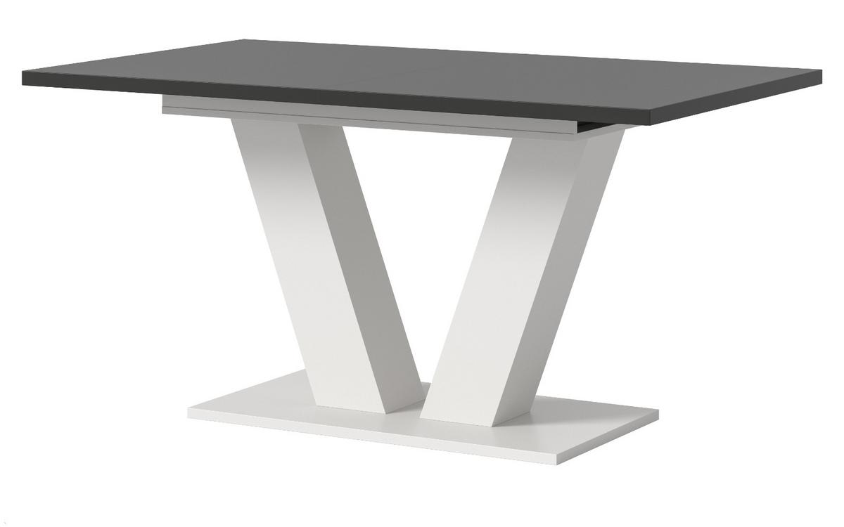 ESSTISCH weiß und grau, Küchentisch ausziehbar 150 - 190 cm - Weiß/Grau, Holzwerkstoff/Metall (150/90/76cm) - Inn.Furn