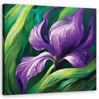 WANDBILD iris gemalte blumen - Lila, Textil (40/40cm) - Feeby