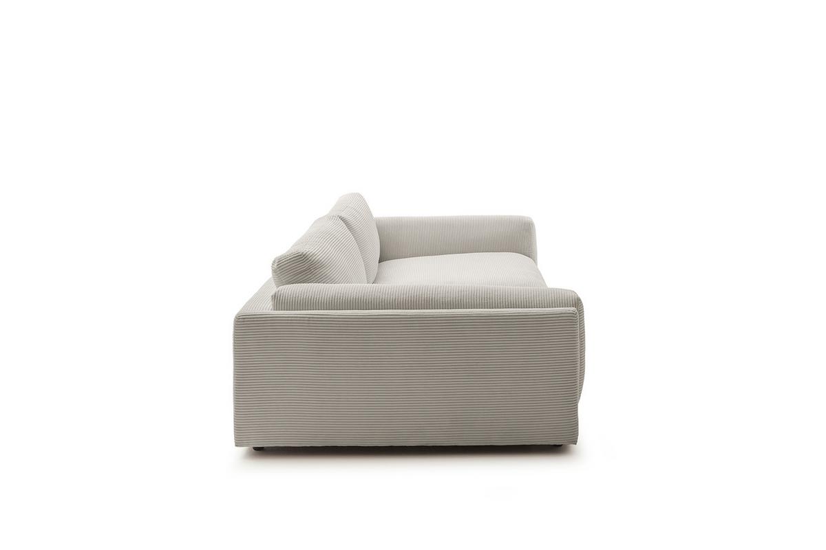BIG SOFA RAINA Steingrau Cord - Greige/Schwarz, Kunststoff/Textil (254/85/150cm) - KAWOLA