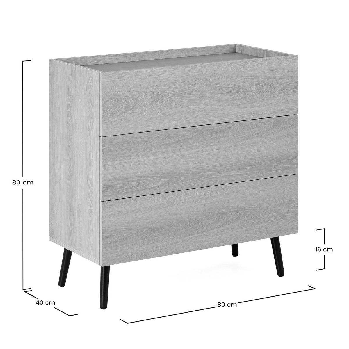 KOMMODE 80/80/40 Siren Eichenfarbe - Honigeiche, Holzwerkstoff (80/80/40cm) - VS Venta-stock