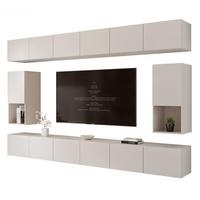 WOHNWAND ANGEL LINE IV 4-teilig, mit LED-Beleuchtung, Kaschmir - Kaschmir, Holzwerkstoff (300/162/40cm) - Idohome