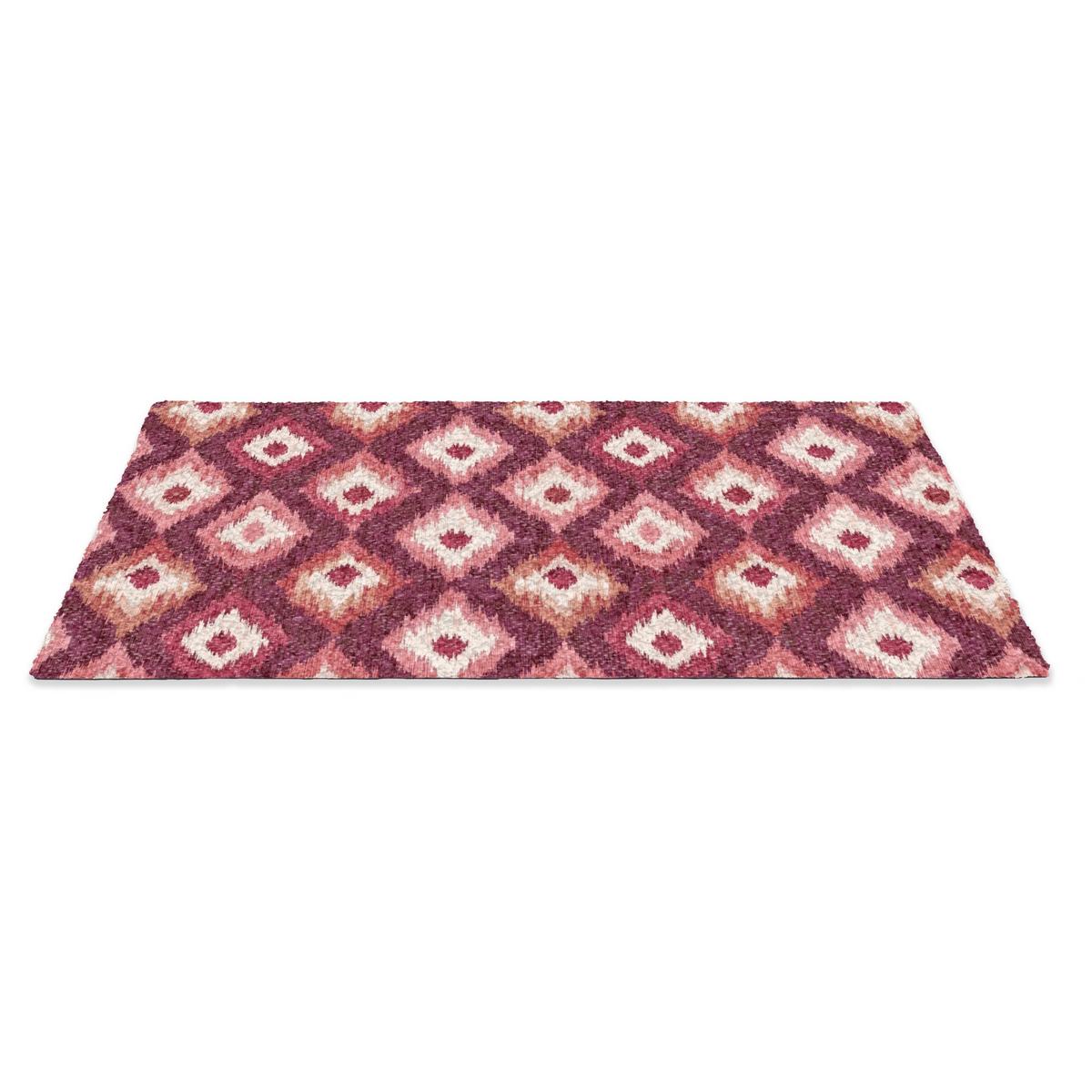 FUSSMATTE Diamantformen - Rosa - Muster - Textur Flurteppich 90x60 cm - Beere, Kunststoff (90/0.4cm) - MuchoWow