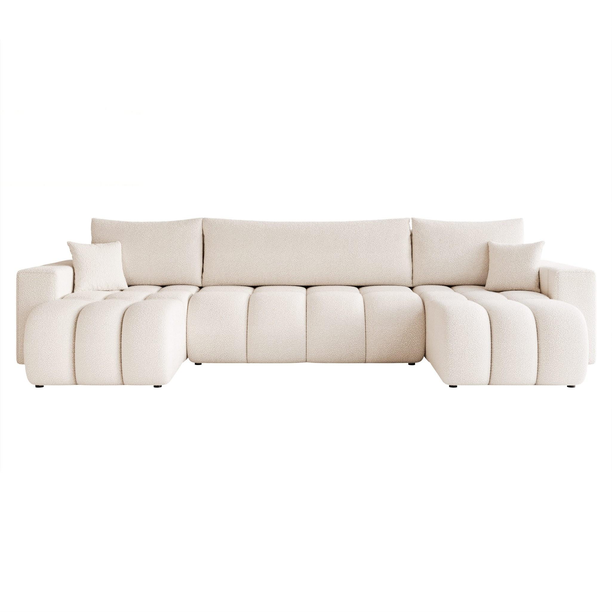 WOHNLANDSCHAFT Anabel Schlaffunktion - Weiß, Holzwerkstoff/Textil (318/79/145cm) - Fun Möbel