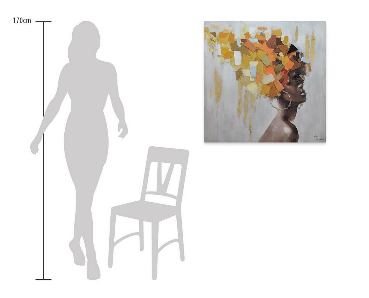 ÖLGEMÄLDE 80/80 cm - Braun/Grau, Holz/Textil (80/80cm) - KUNSTLOFT