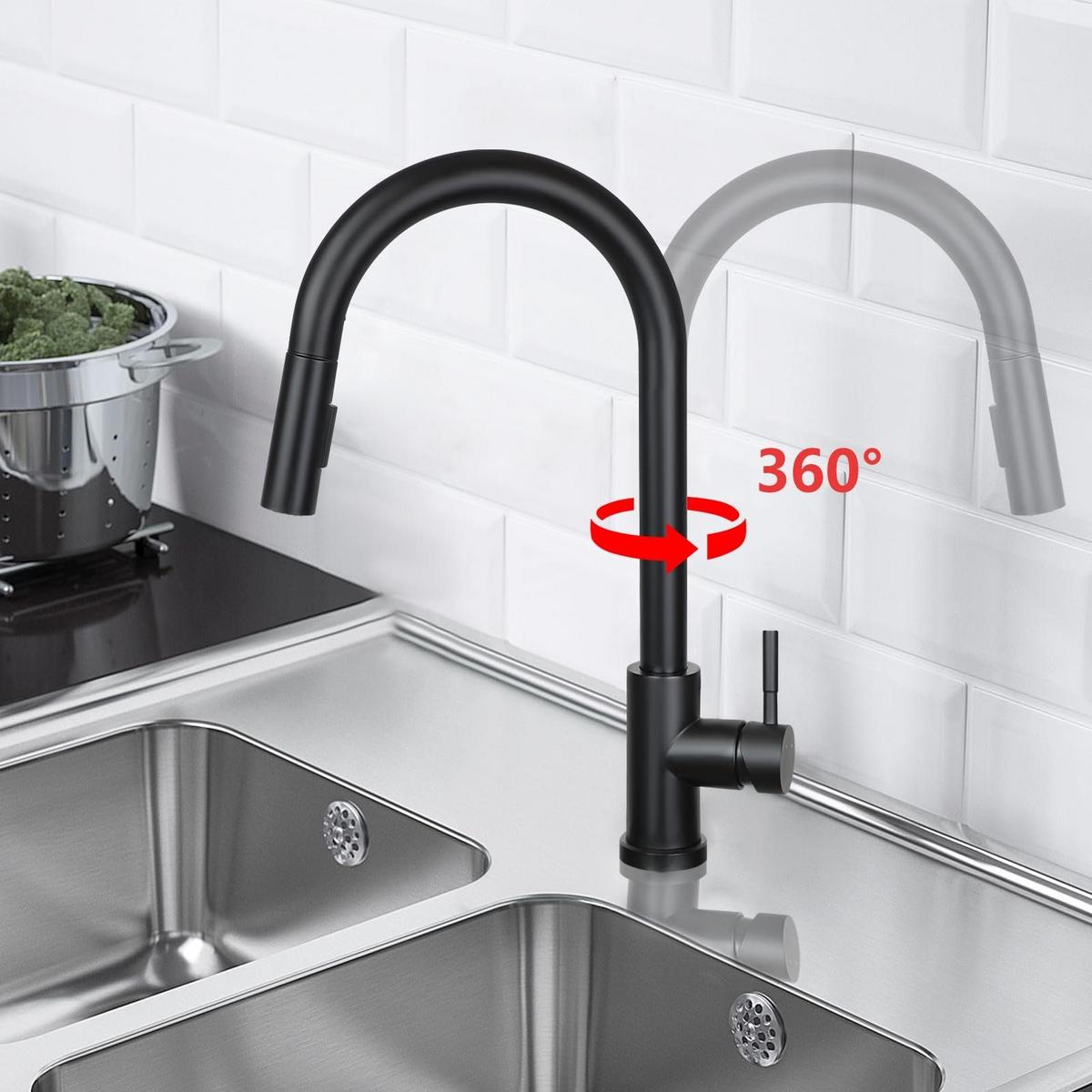KÜCHENARMATUR Alwinw 5/43/27 cm - Schwarz, Metall (5/43/27cm) - ZMH