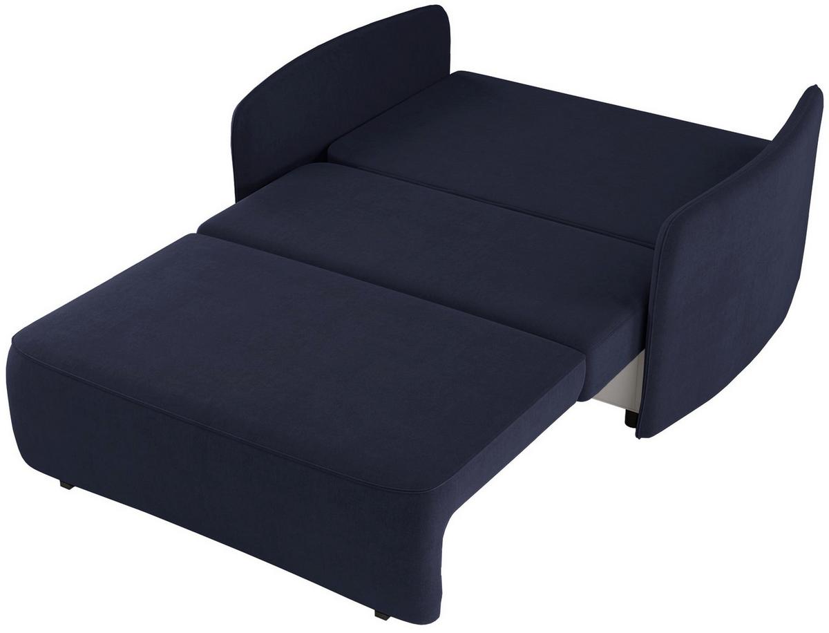 SCHLAFSOFA Paxi 145 cm - Schwarz/Dunkelblau, Textil/Metall (145/84/106cm) - Selsey