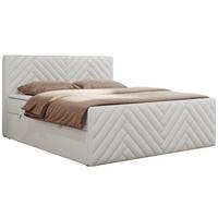 BOXBETT PARIS DUO 140/200 - Weiß Kunstleder - H3 - Weiß, Holz/Textil (140/200cm) - MKS