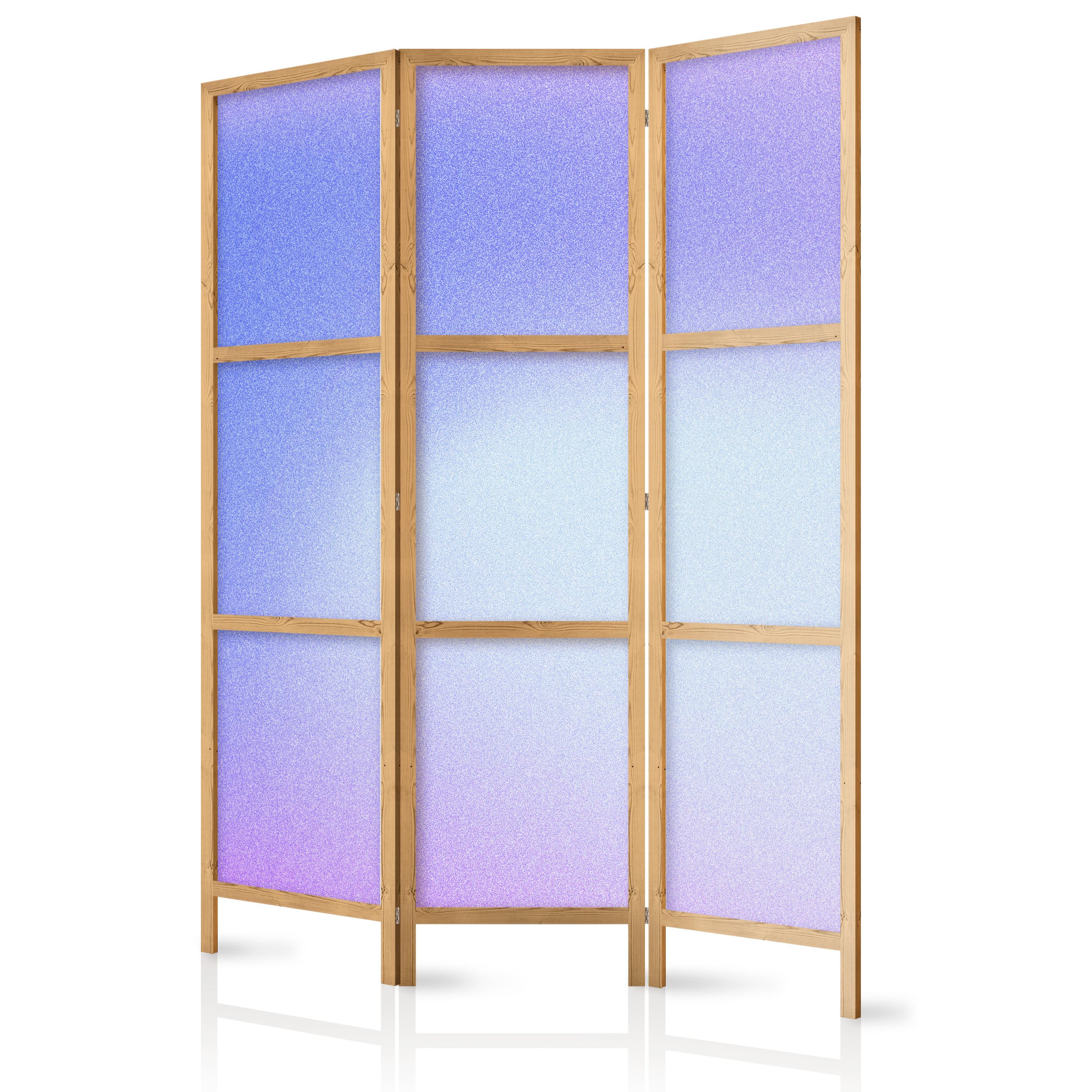 PARAVENT Japanischer 3-tlg 135x172 cm Ombre Design - Lila, Holz/Textil (135/172/3cm) - Muralo